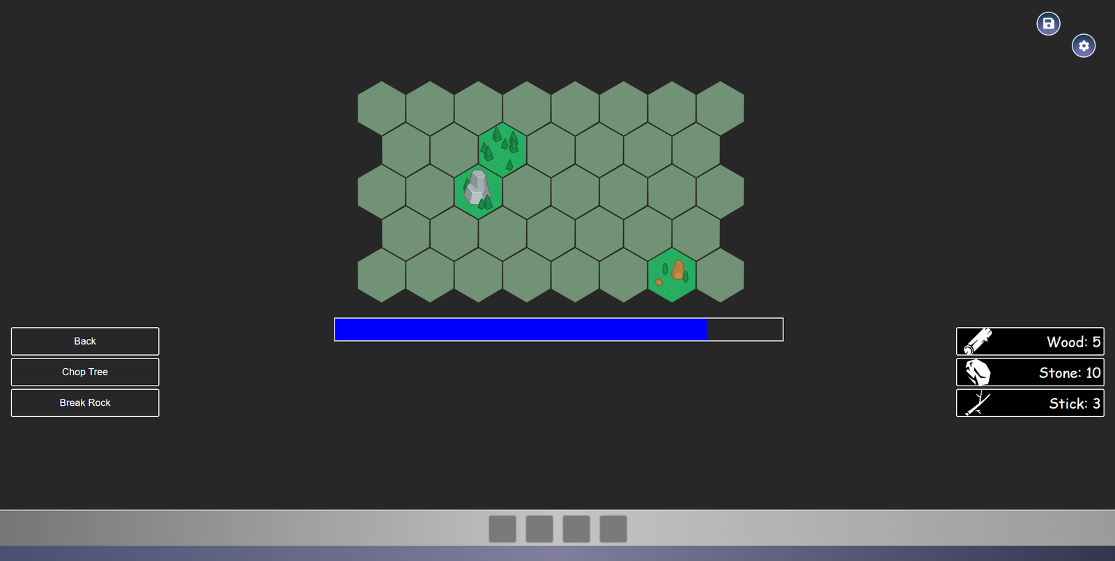 Screenshot of the idle townbuilder browser game