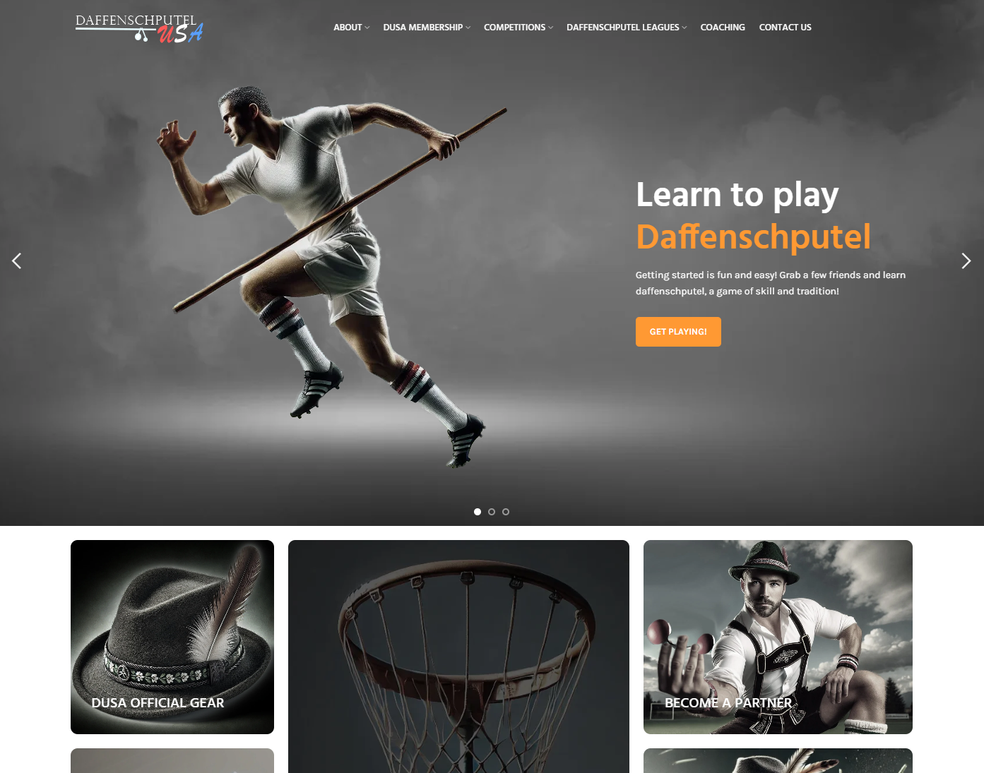 Screenshot of the Daffenschputel USA website