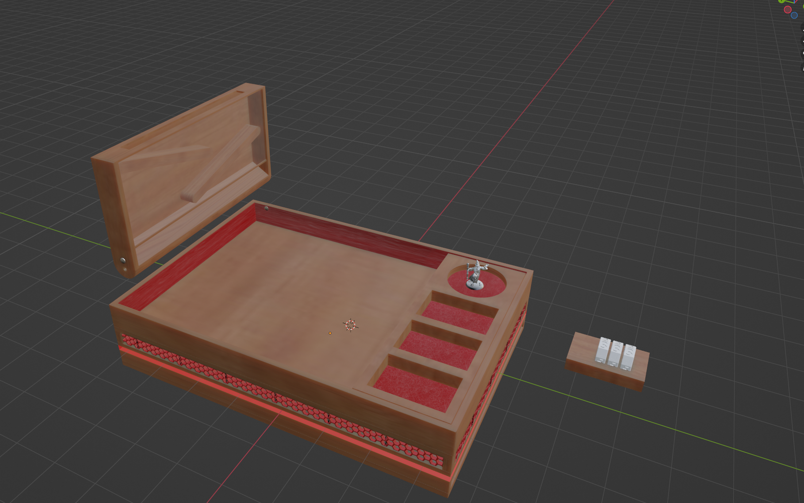 Product design for a tabletop game dice box.