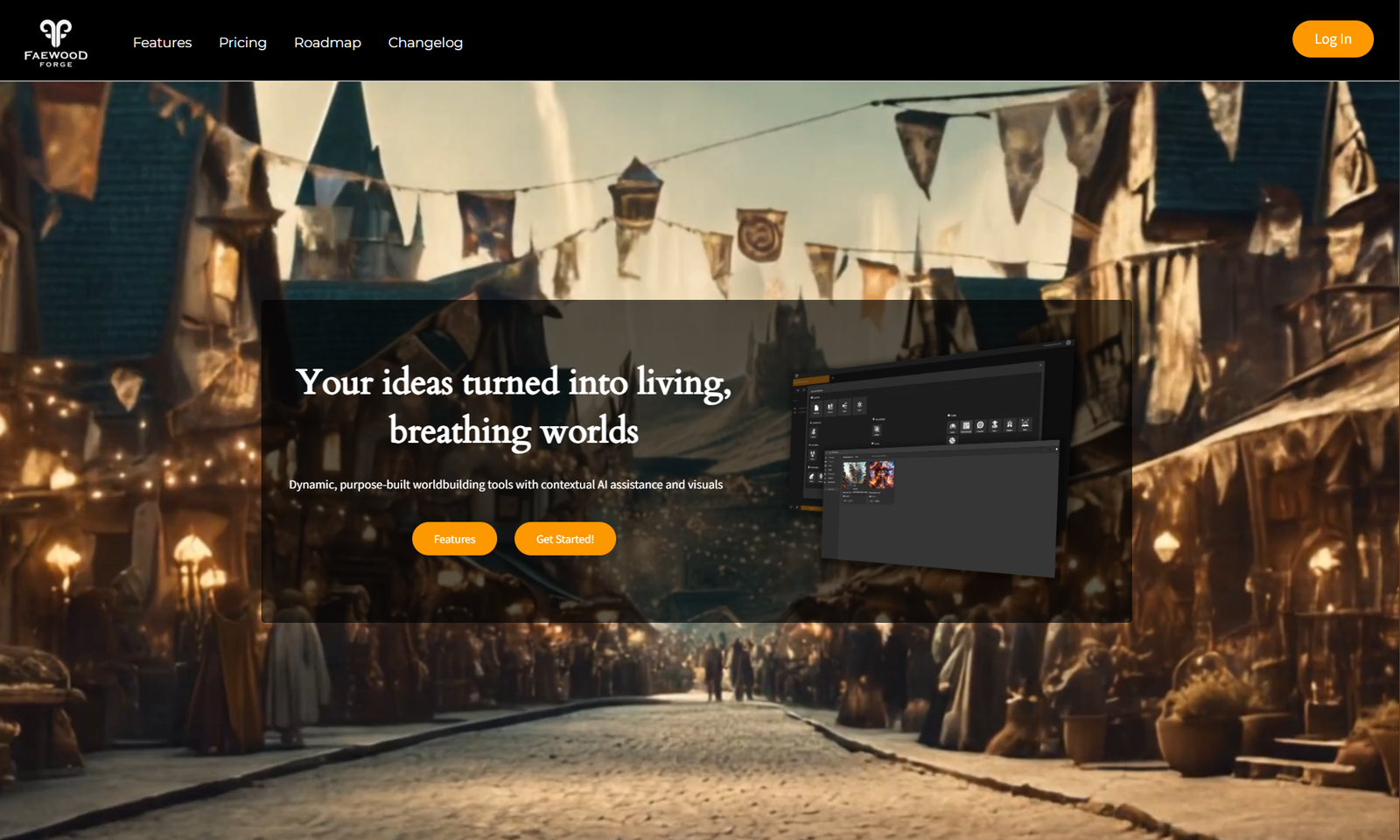 Screenshot of the Faewood Forge application
