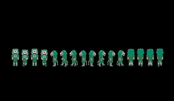 Pixel art recreation of the SRU Rocky mascot